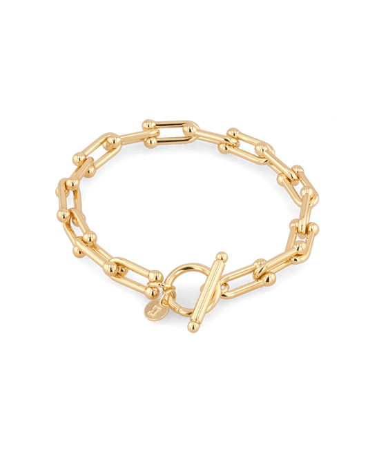Image of Bracelets. Product name - Luxe Link Gold Bracelet in colour by brand - LAVANA
