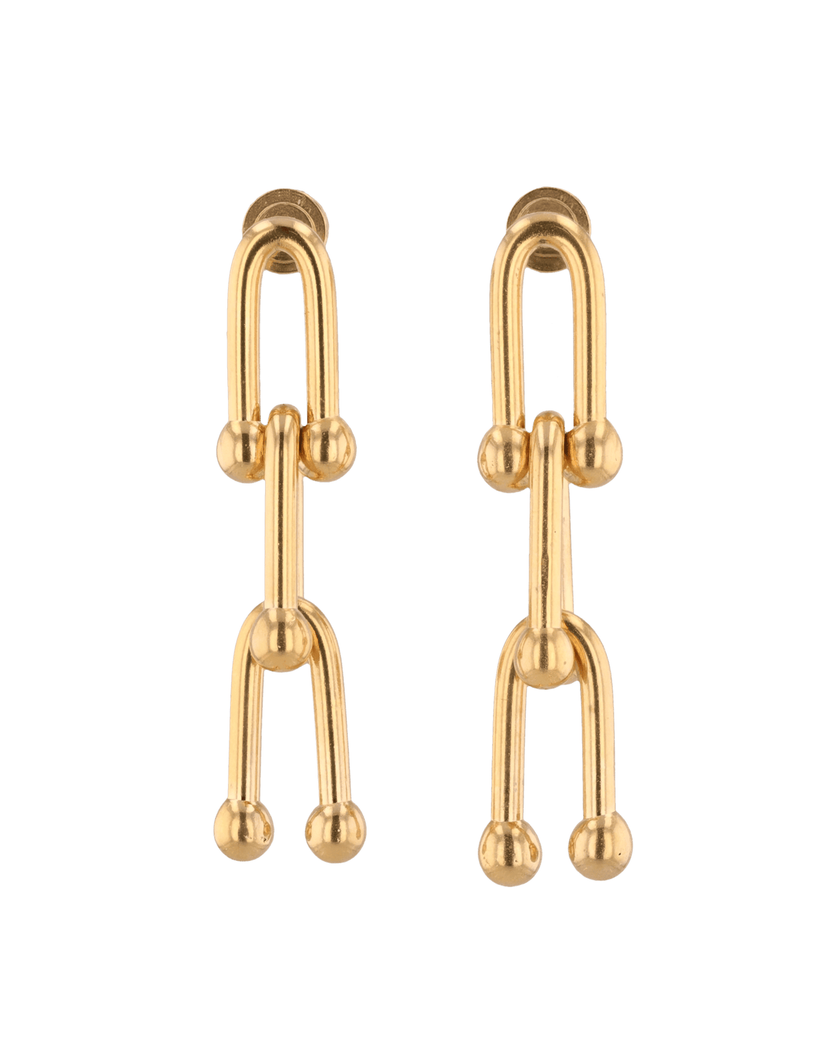 Image of Earrings. Product name - Luxe Link Gold Earrings in colour by brand - LAVANA