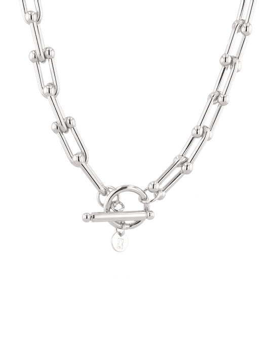 Image of Necklaces. Product name - Luxe Link Silver Chain Necklace in colour by brand - LAVANA