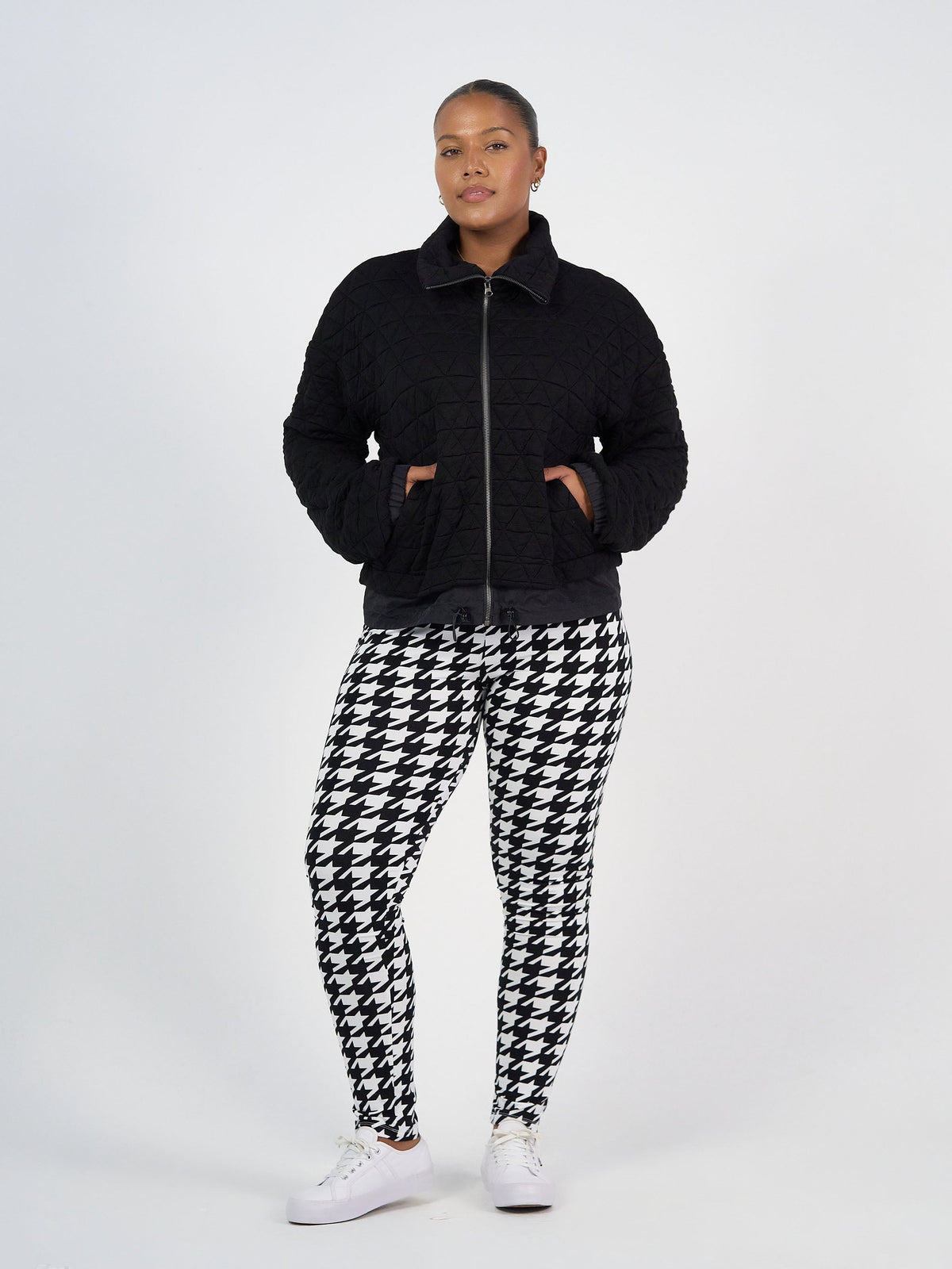 Lou Lou Luxe Bamboo Full-Length Legging Houndstooth (Houndstoth)