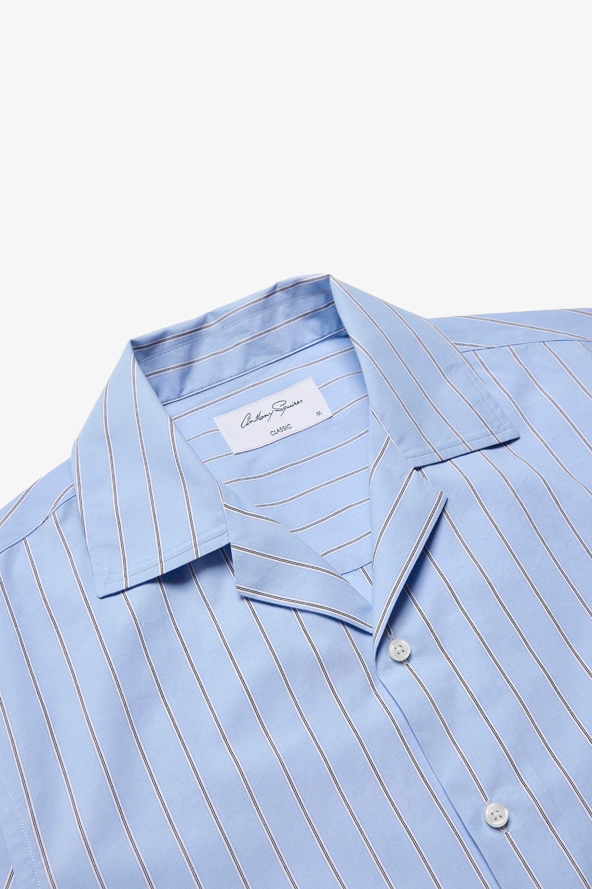 Anthony Squires Ly stripe poplin S/S shirt (Blue)