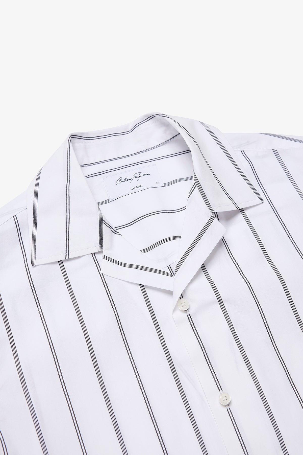 Anthony Squires Ly stripe poplin S/S shirt (White)