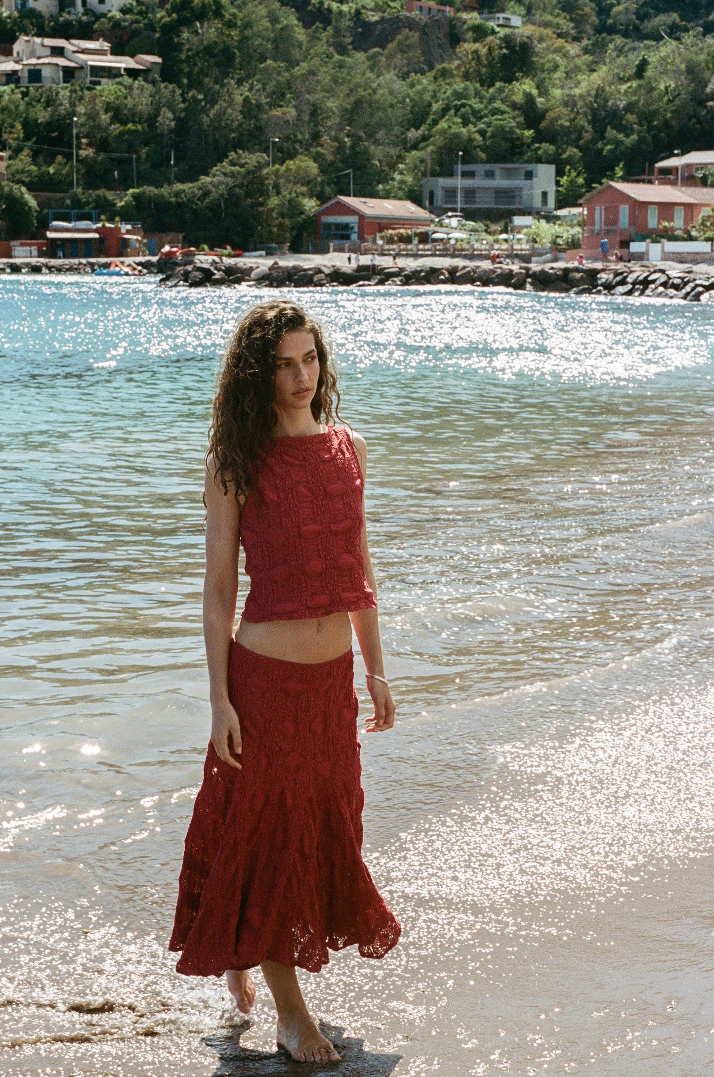 Maeve Midi Skirt (Red)