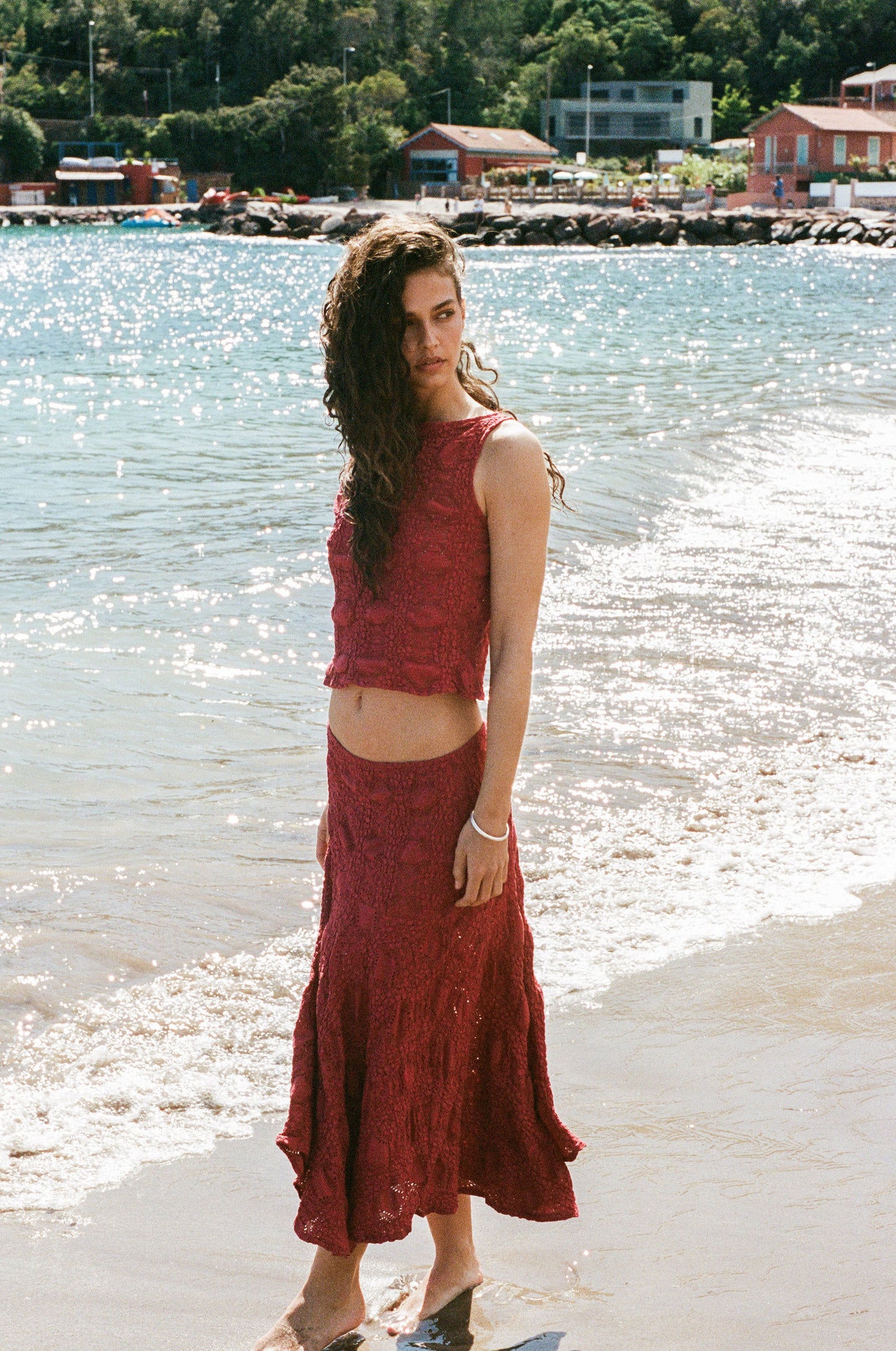 Maeve Midi Skirt (Red)