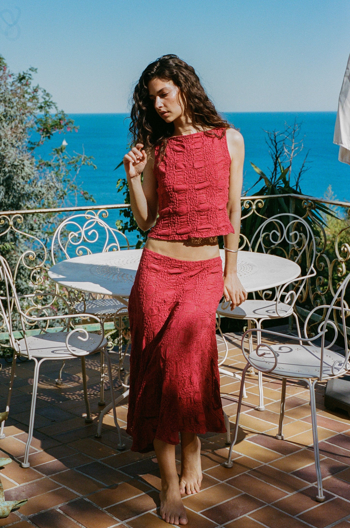Maeve Midi Skirt (Red)