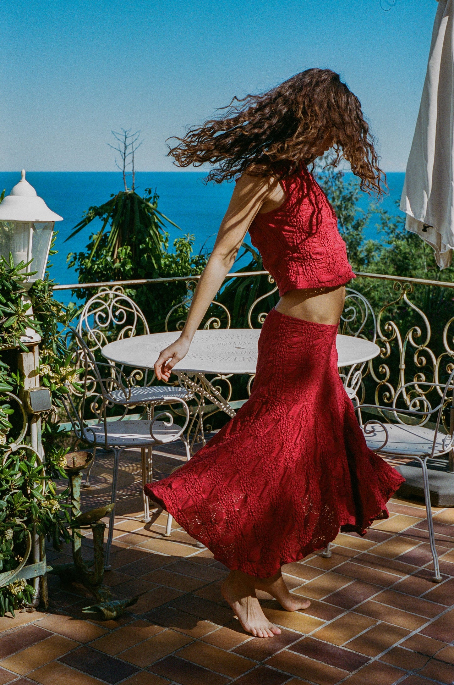 Maeve Midi Skirt (Red)
