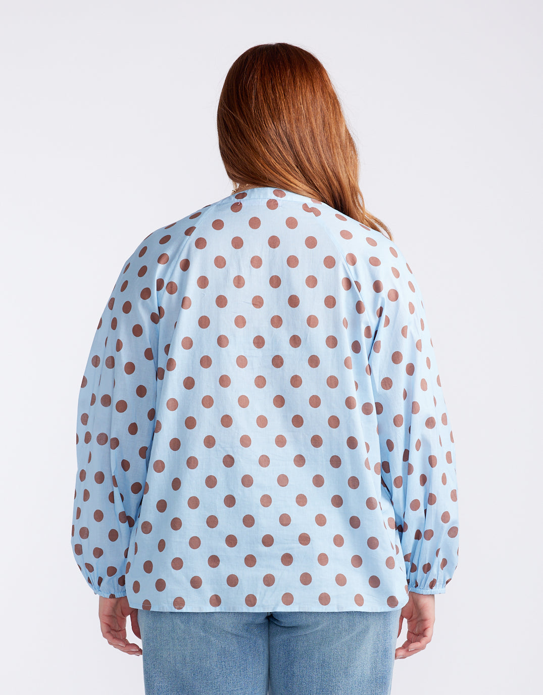 132 Fashion Malta Blouse (Powder Blue/Mocha)
