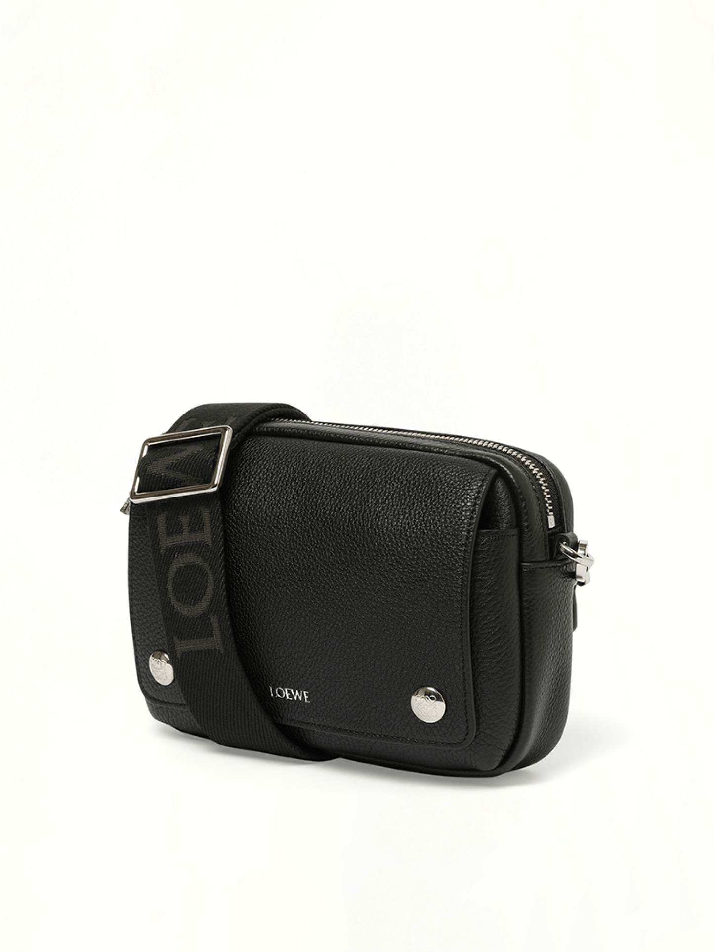 LOEWE Calfskin Pebble Messenger Small (Black)