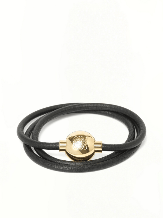 Image of Bracelets. Product name - New Pebble Bracelet in Black colour by brand - LOEWE