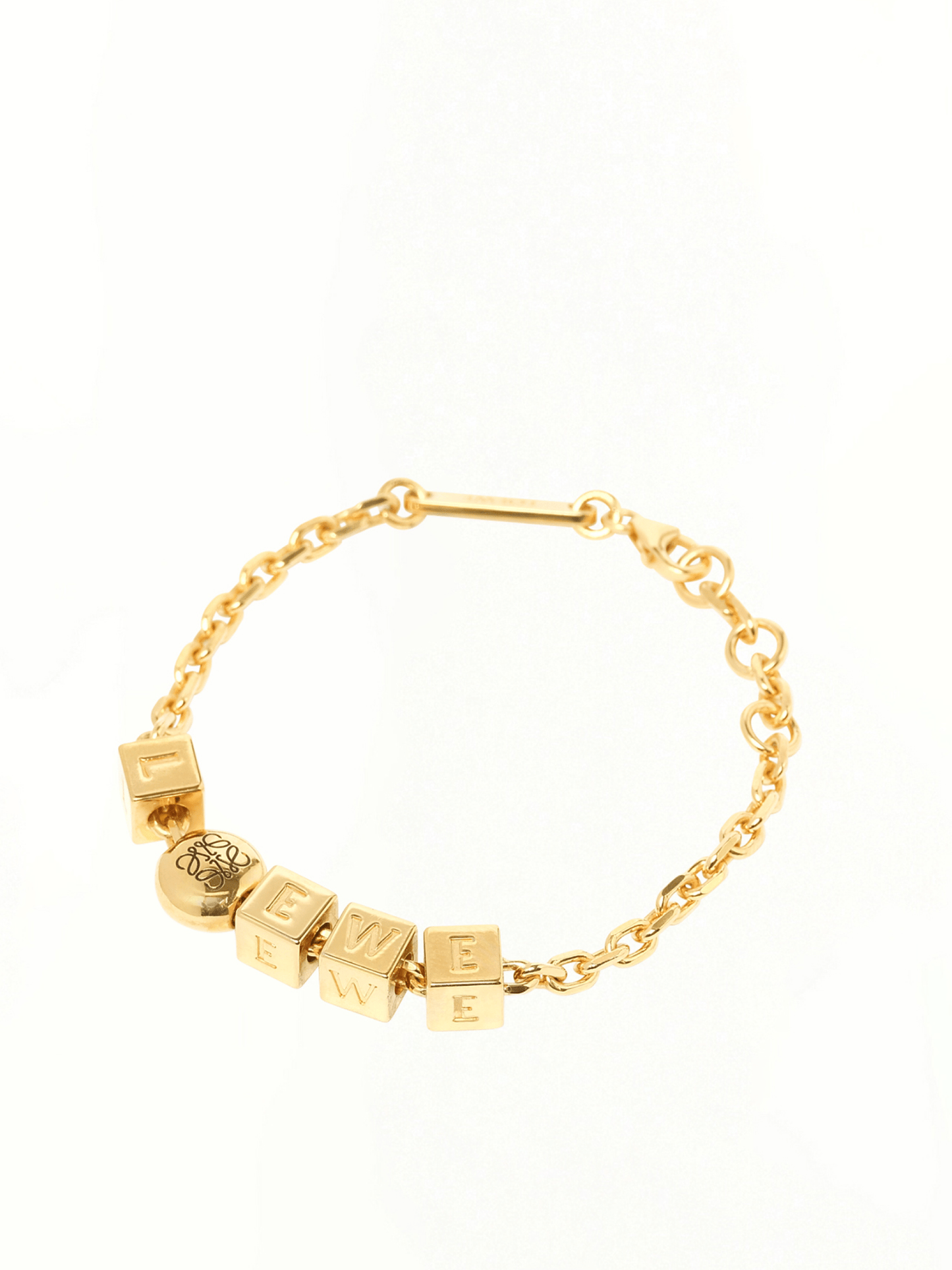 Image of Bracelets. Product name - Pebble Cube Bracelet in Gold colour by brand - LOEWE