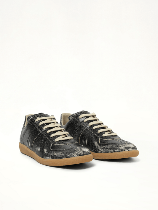 MAISON MARGIELA Replica Crackling Leather Sneaker (Black)