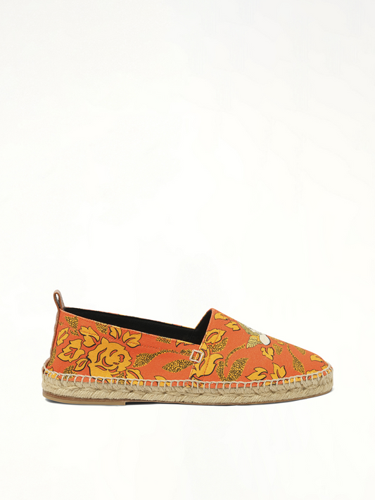 Image of Flats. Product name - Loewe x Paula Prt Espadrille in Orange colour by brand - LOEWE