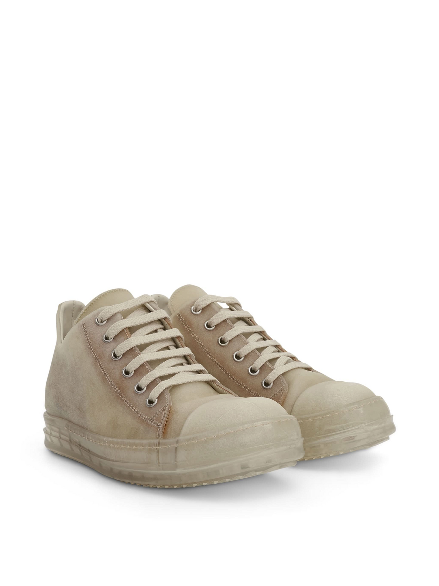 RICK OWENS Low Leather Sneakers (Natural)