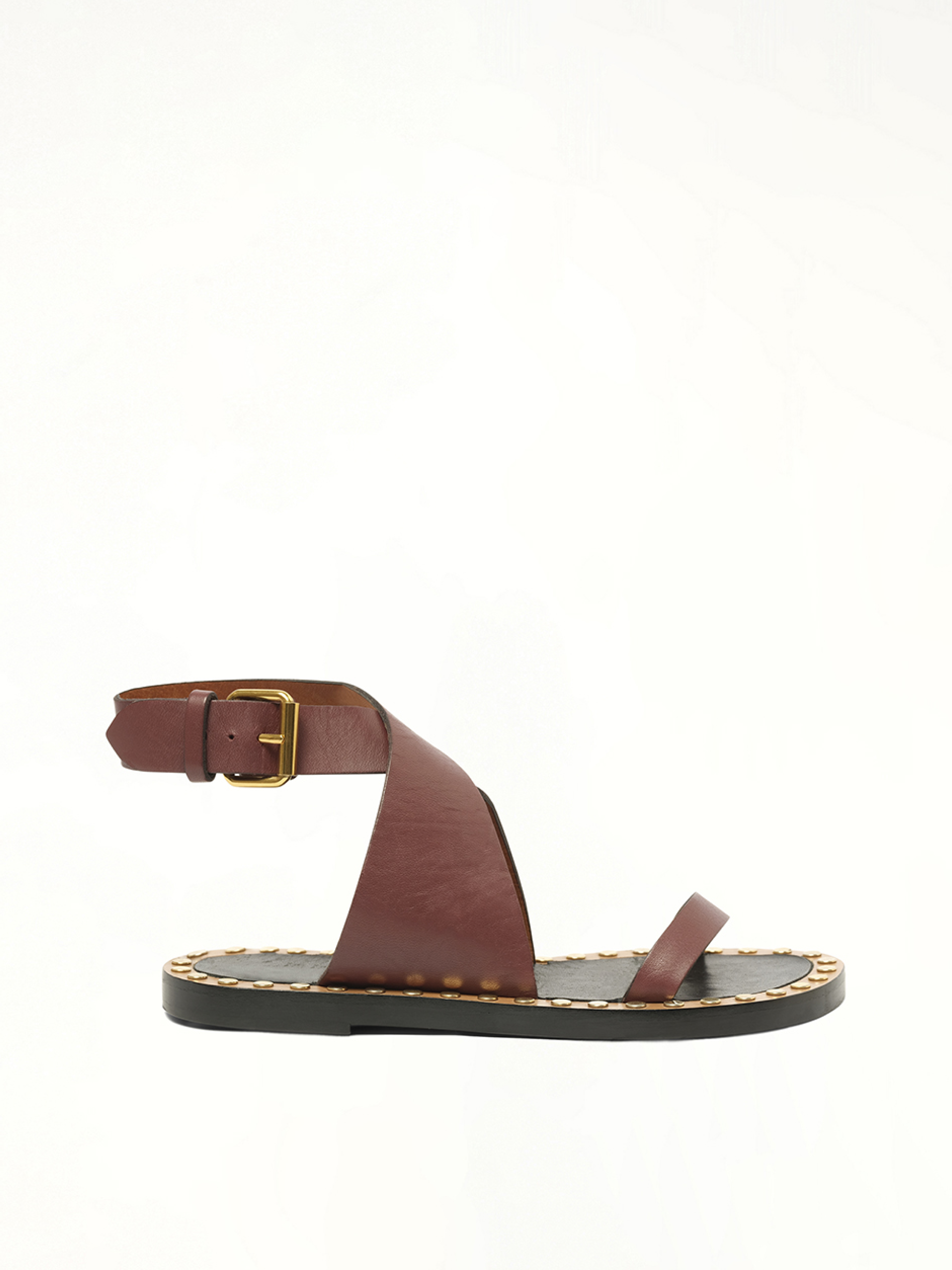 Image of Sandals. Productname: ISABEL MARANT Janis Sandals in Burgundy colour by brand - ISABEL MARANT