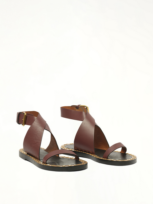 ISABEL MARANT Janis Sandals (Burgundy)