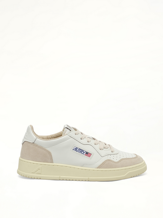 Image of Sneakers. Product name - Medalist Low Sneakers in White colour by brand - AUTRY