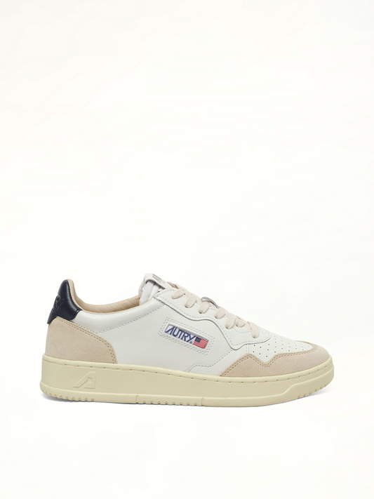 Image of Sneakers. Product name - Medalist Low Sneakers in White colour by brand - AUTRY