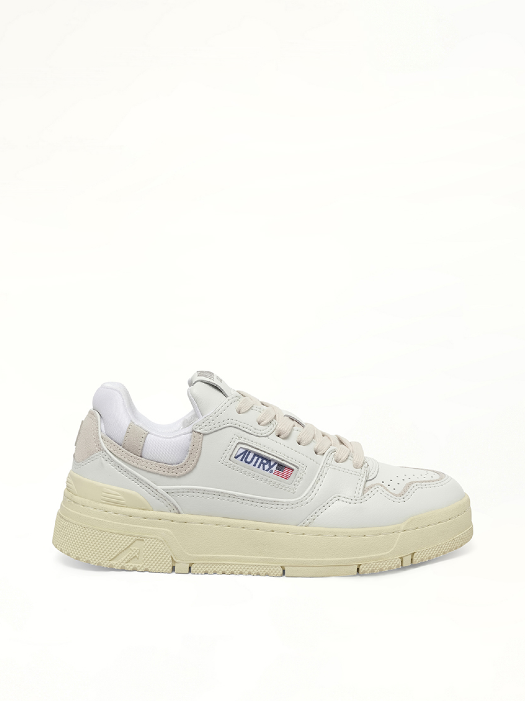 Image of Sneakers. Product name - CLC Low Sneakers in White colour by brand - AUTRY