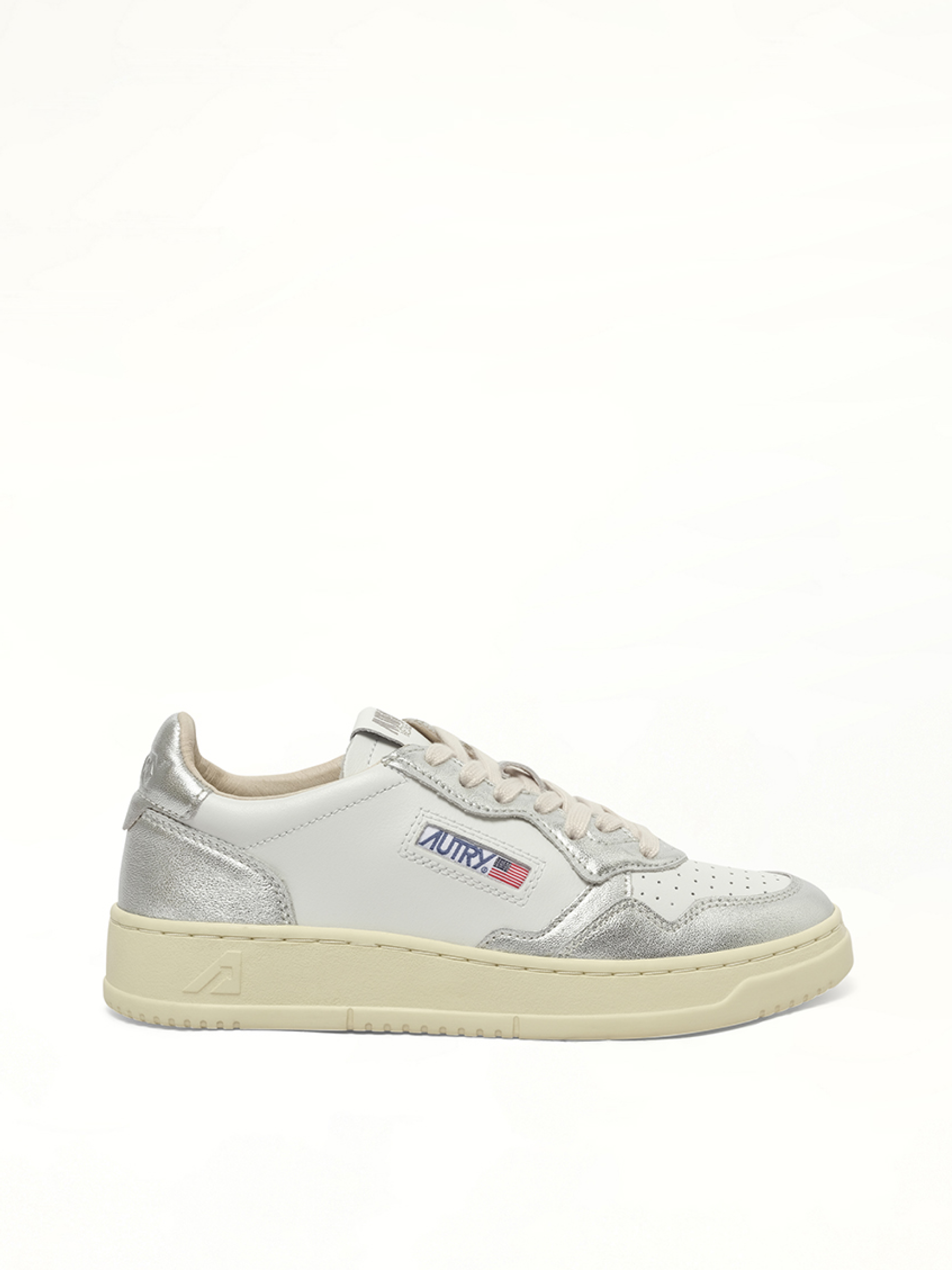 Image of Sneakers. Product name - Medalist Low Bicolour Sneakers in White colour by brand - AUTRY