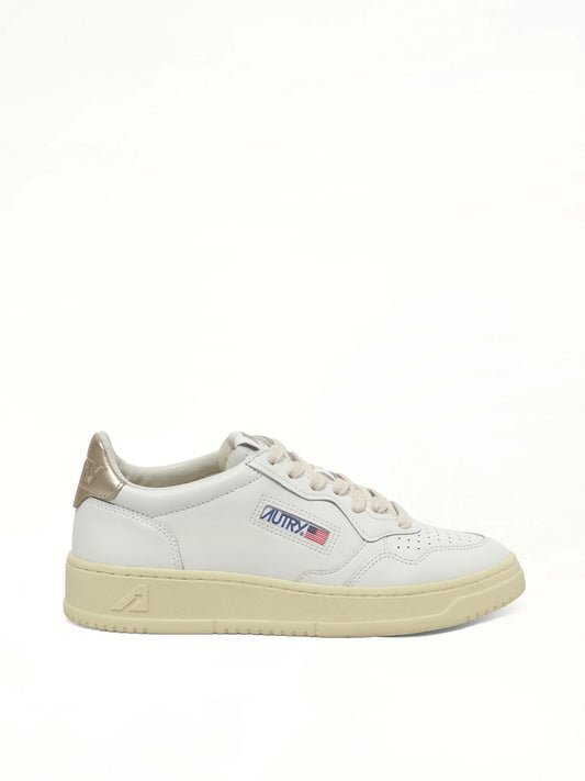 Image of Sneakers. Product name - Medalist Low Sneakers in White colour by brand - AUTRY