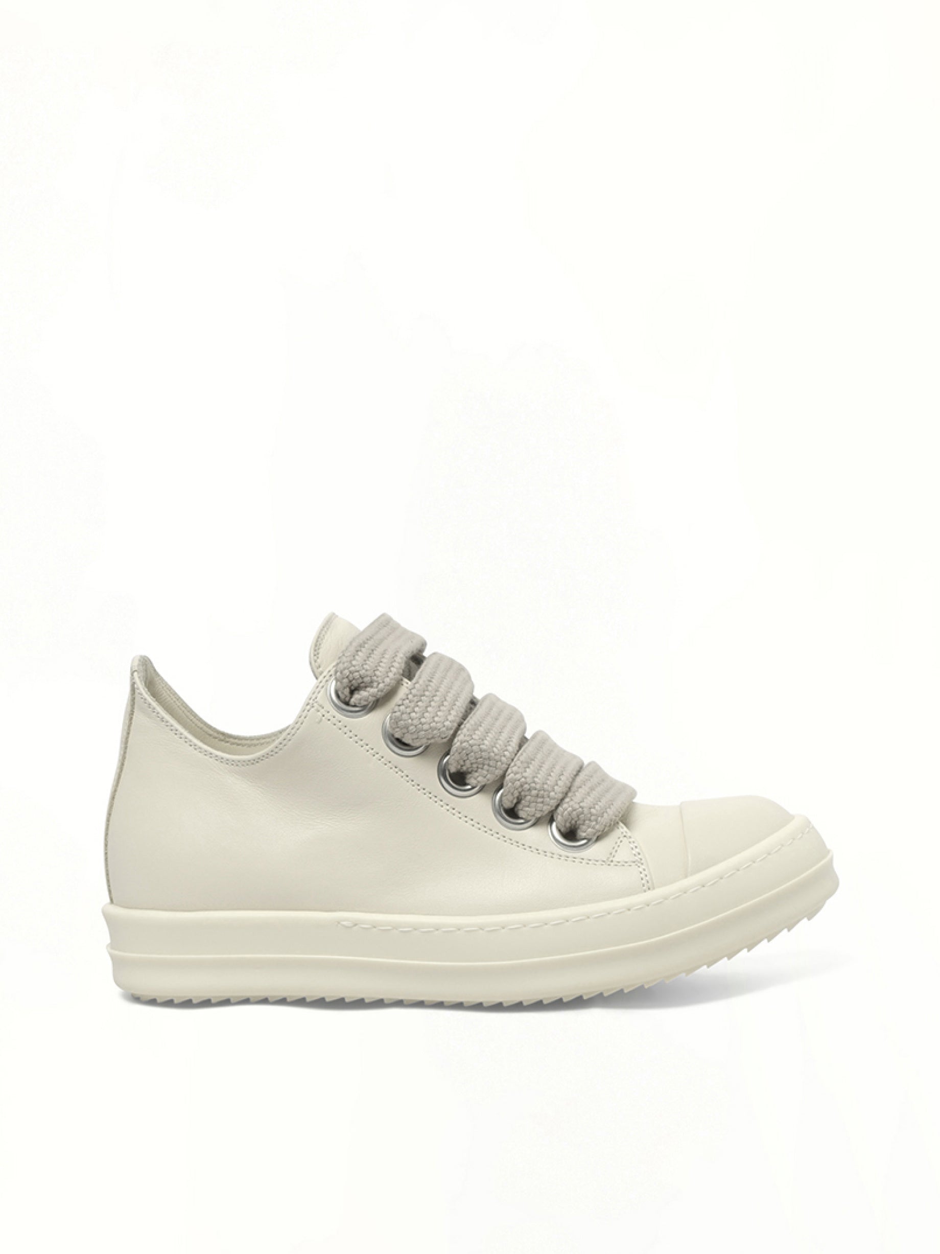 Image of Sneakers. Product name - Jumbolace Low Sneaks in White colour by brand - RICK OWENS