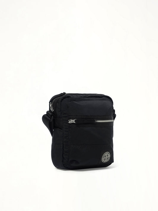 STONE ISLAND 920001 Coated Nylon Pouch (Black)