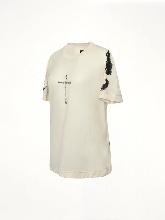 GIVENCHY Cross Frame Print T-Shirt (Beige)