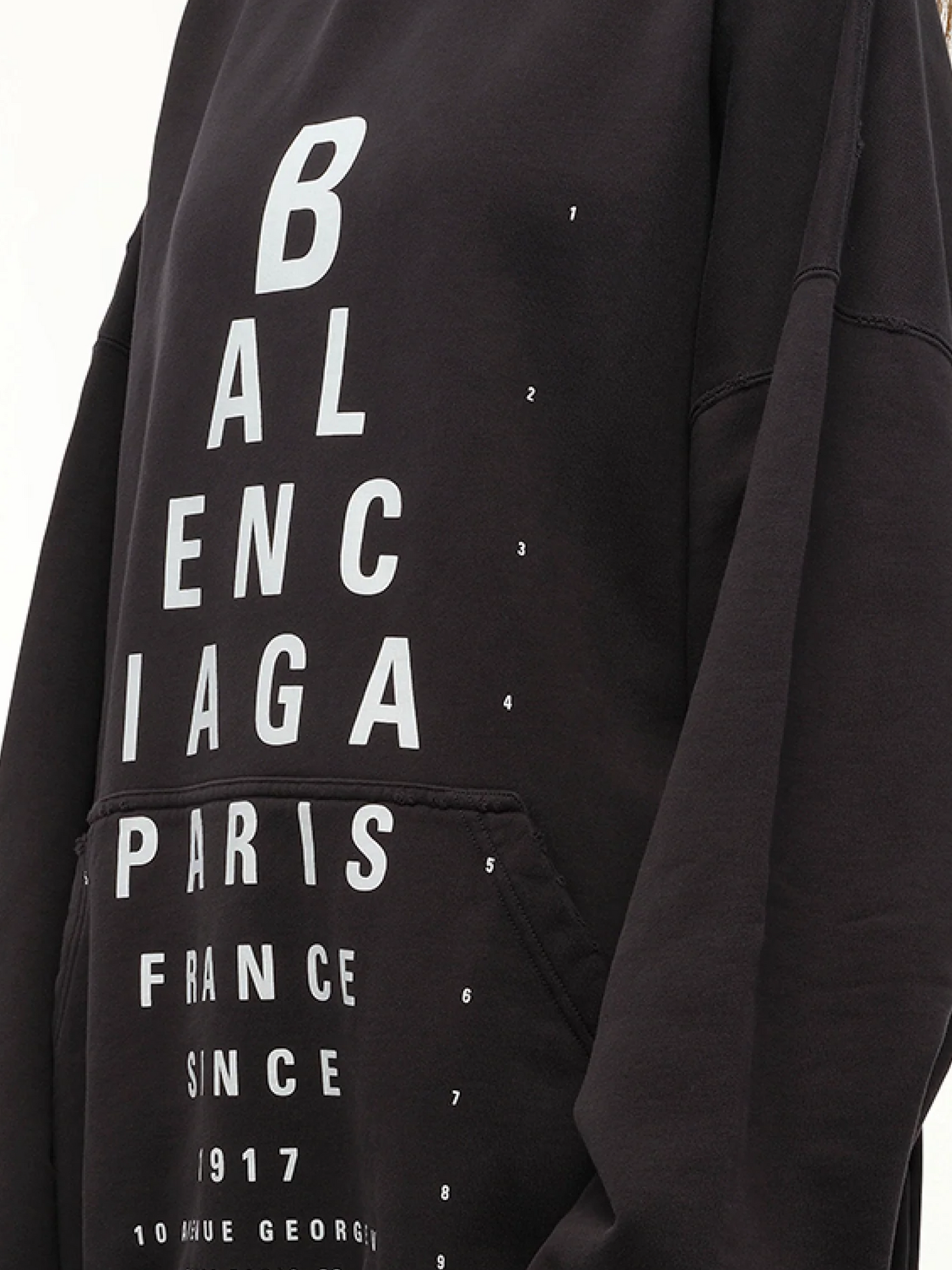 BALENCIAGA Eye-Test Large Fit Hoodie (Black)