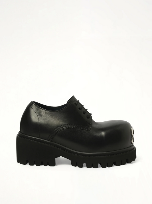 Image of Shoes. Productname: BALENCIAGA Stomper Derbie BB in Black colour by brand - BALENCIAGA