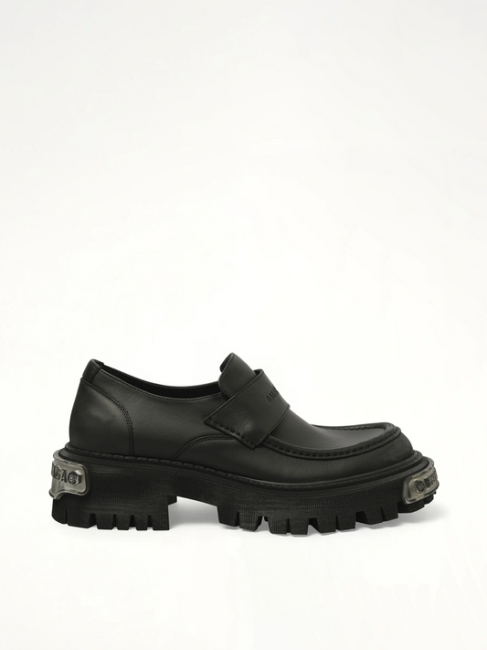 Image of Flats. Productname: BALENCIAGA Tractor Loafer L20 in Black colour by brand - BALENCIAGA
