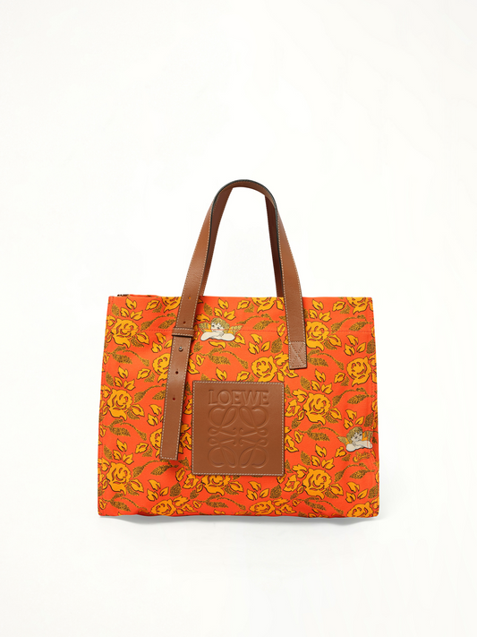 Image of Bags. Product name - Loewe x Paula Print Tote in Orange colour by brand - LOEWE