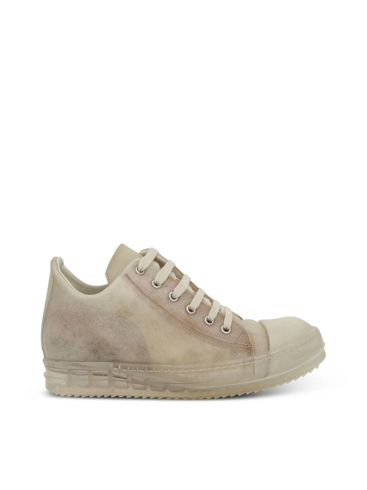 Image of Sneakers. Product name - Low Leather Sneakers in Natural colour by brand - RICK OWENS