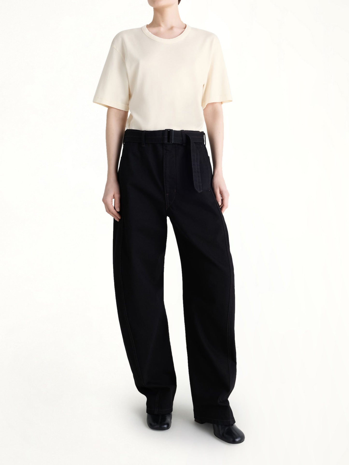 LEMAIRE Rib SS T-Shirt (Light Cream)