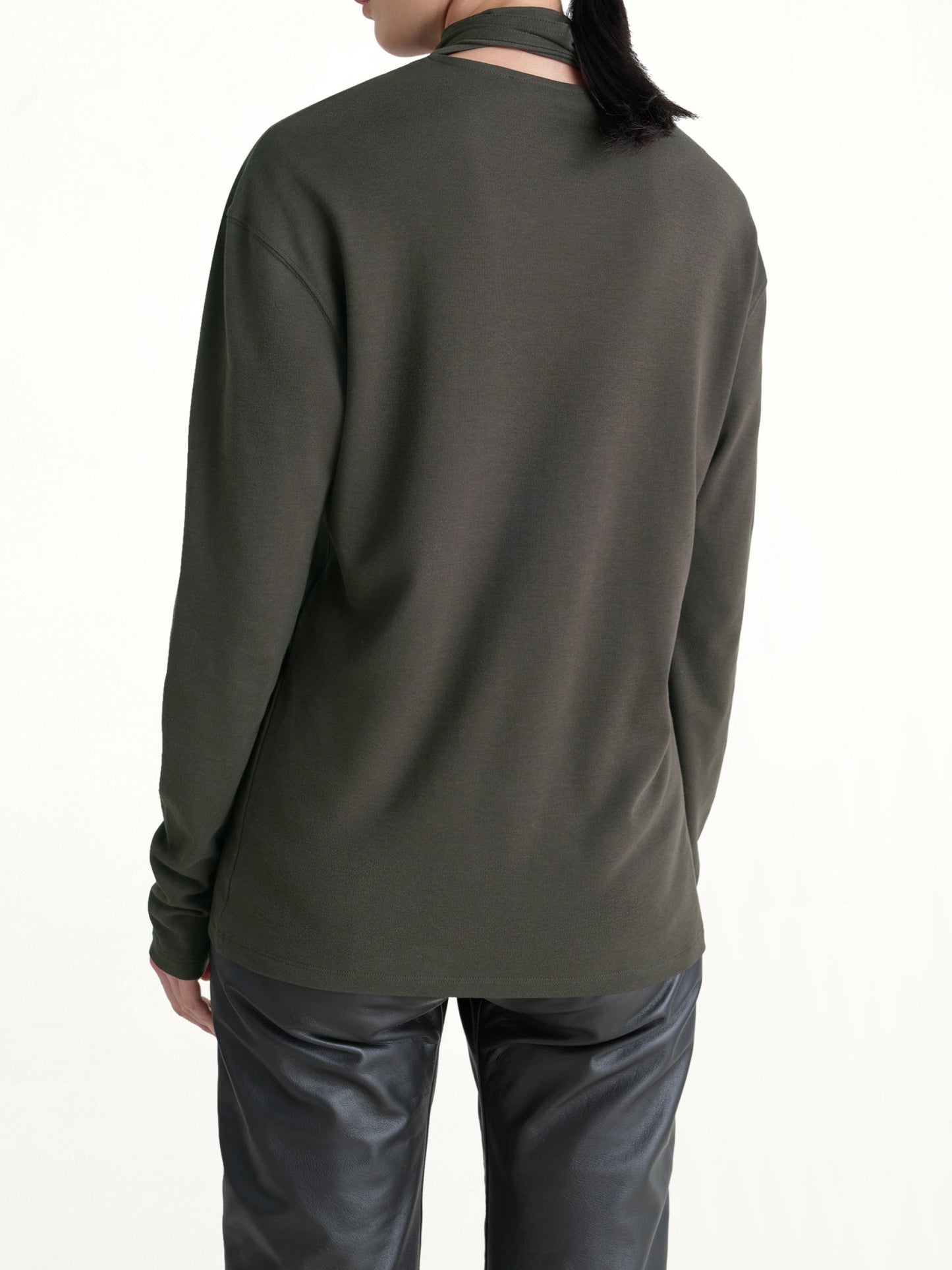 LEMAIRE Long Sleeve Foulard Top (Dark Espresso)