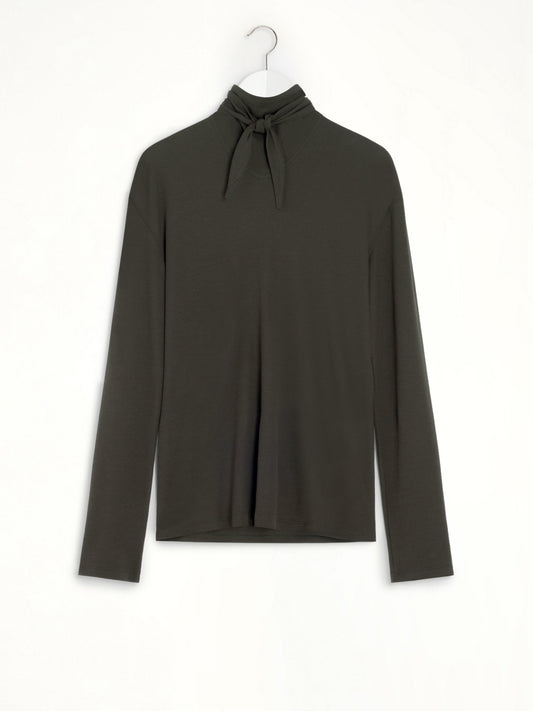LEMAIRE Long Sleeve Foulard Top (Dark Espresso)