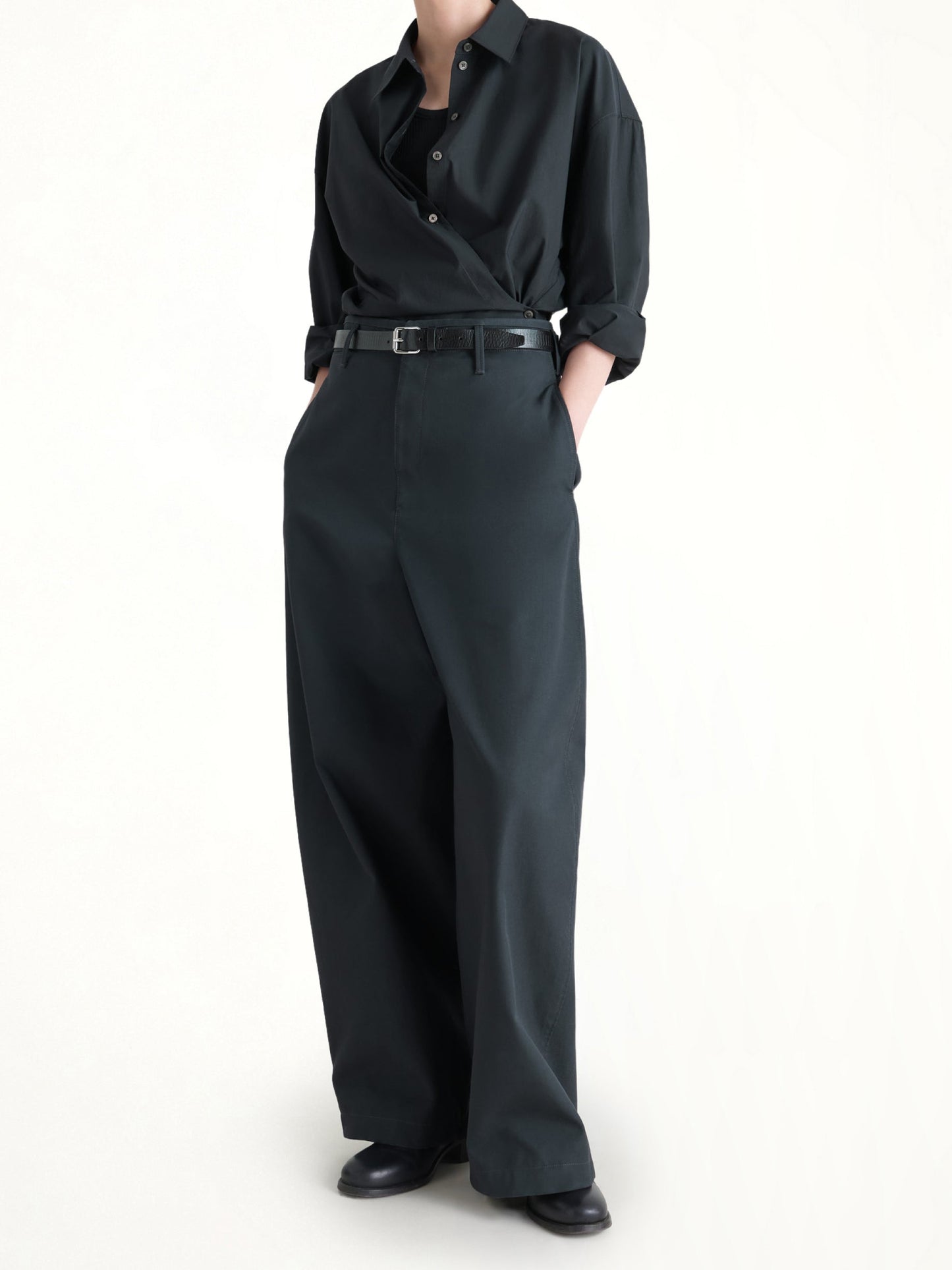 LEMAIRE Straight Collar Twisted Shirt (Navy)