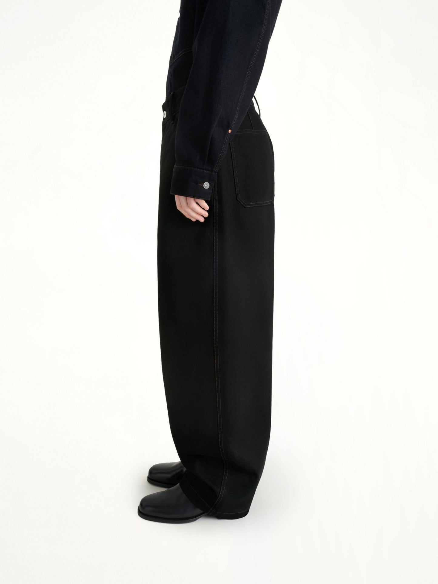LEMAIRE Maxi Barrel Workwear Pants (Black)