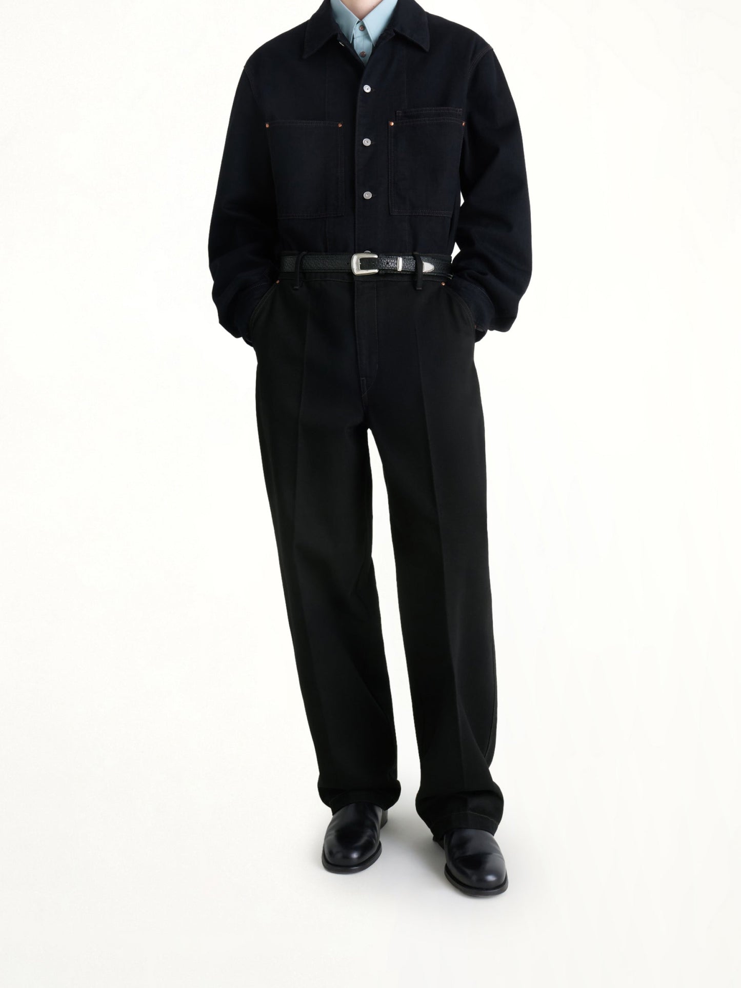 LEMAIRE Maxi Barrel Workwear Pants (Black)