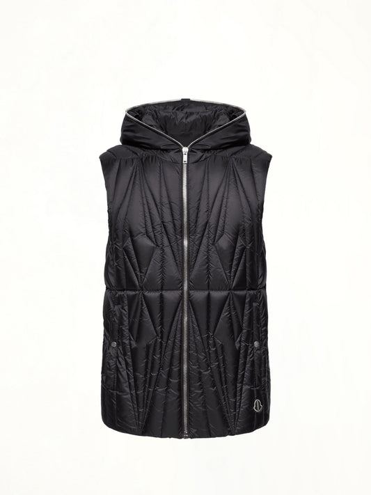 Rick Owens x Moncler Geocamo Ziplock Vest (Black)