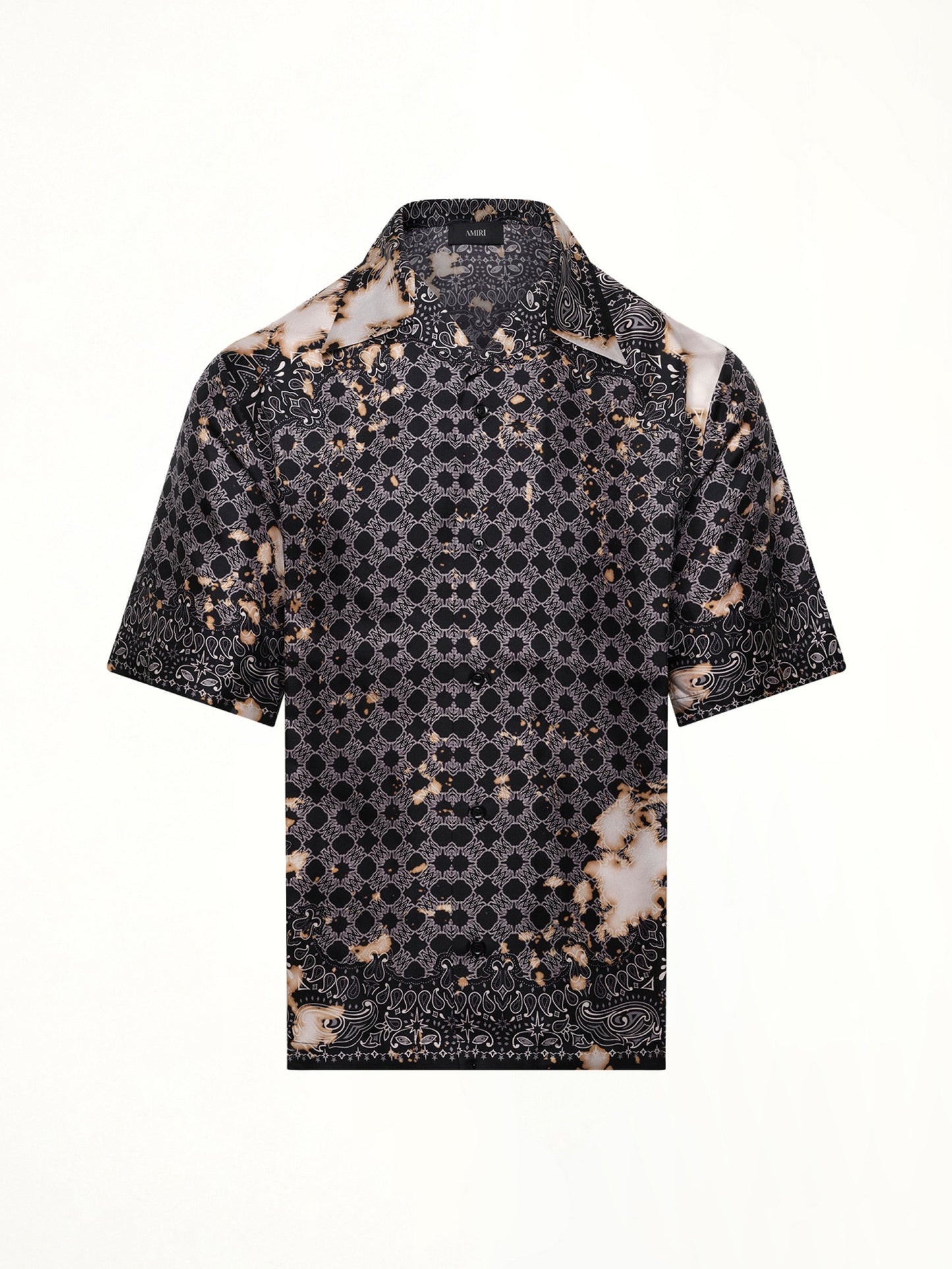 AMIRI Bleach Bandana Bowling Shirt (Black)