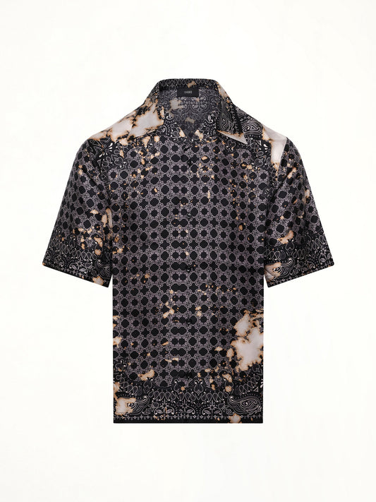 AMIRI Bleach Bandana Bowling Shirt (Black)