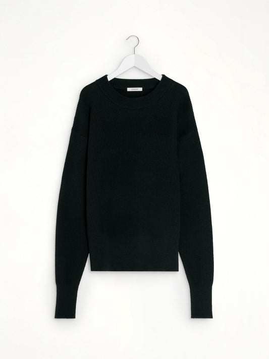 LEMAIRE Boxy Round Neck Sweater (Black)