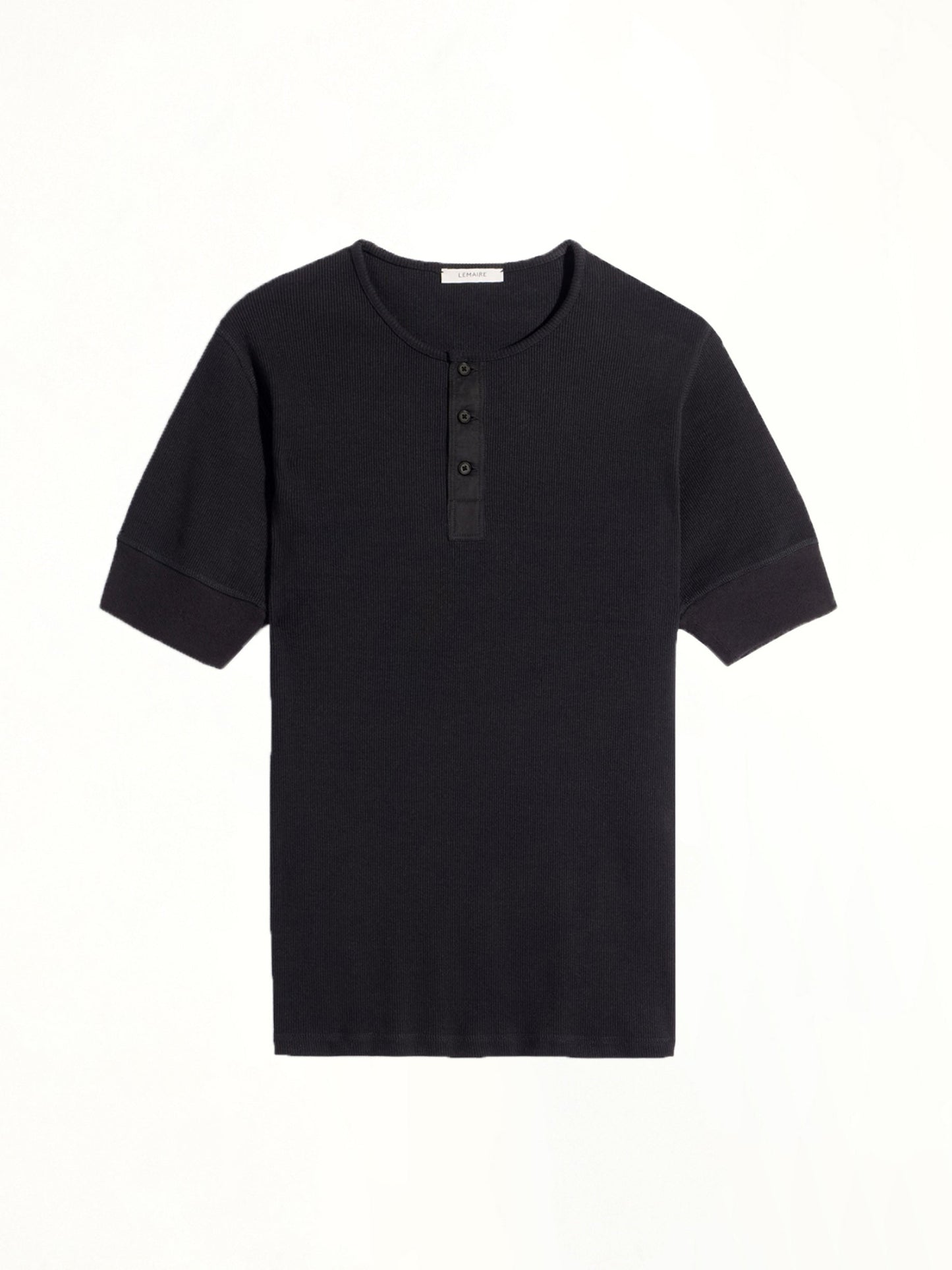 LEMAIRE Rib Henley Top (Black)