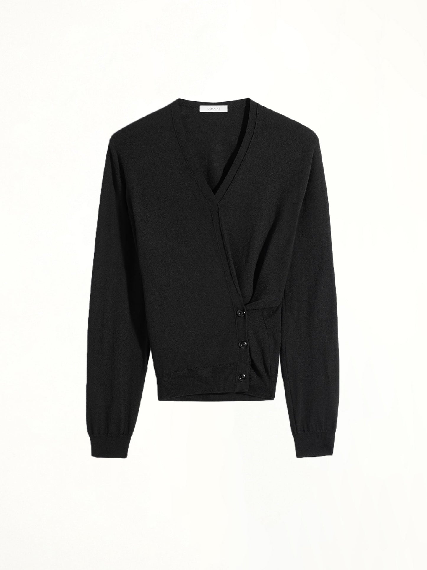 LEMAIRE Twisted V Neck Jumper (Black)