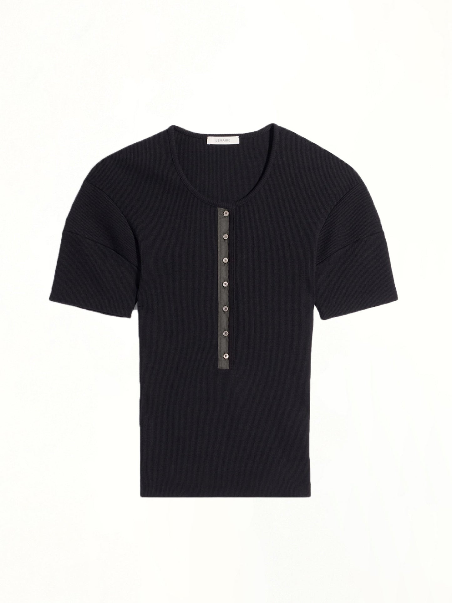 LEMAIRE Fitted Henley (Black)