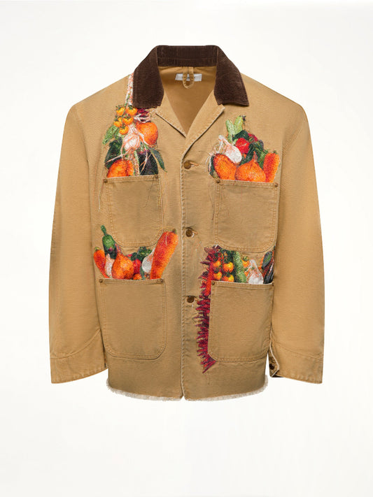 DOUBLET Vegetable Embroidery Work Jacket (Beige)