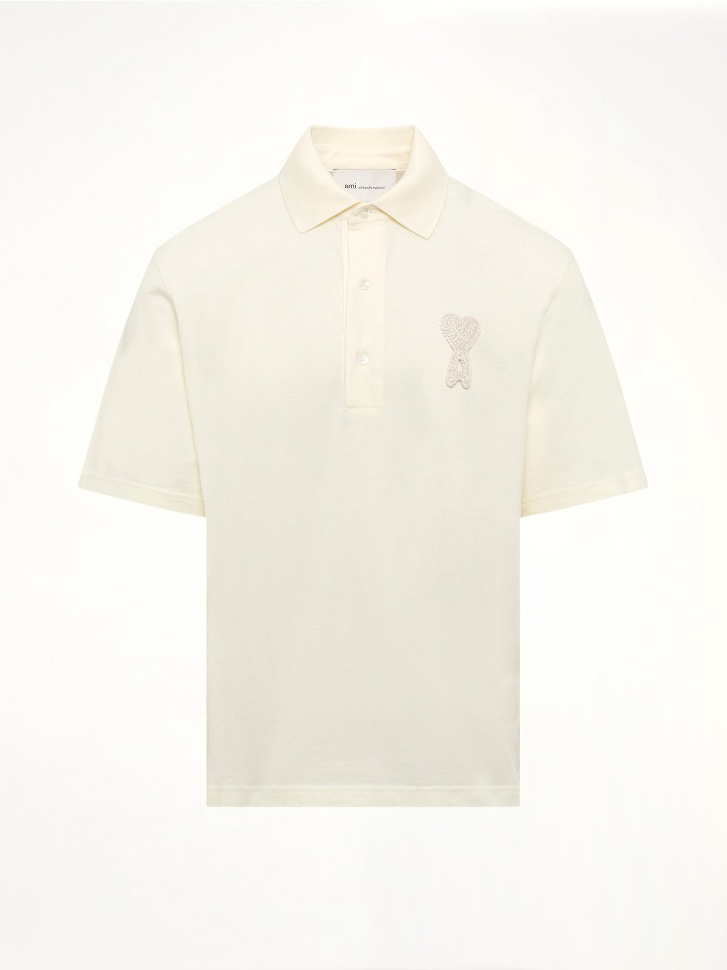 AMI PARIS Knitted ADC Boxy Polo (White)
