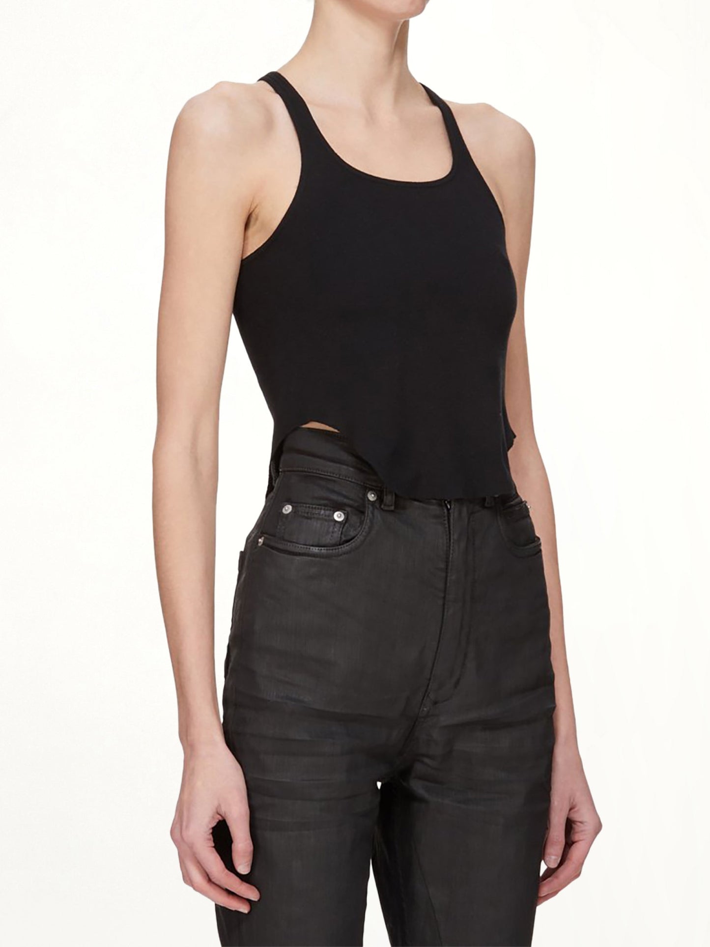 RICK OWENS DRKSHDW Basic Cropped Tank (Black)