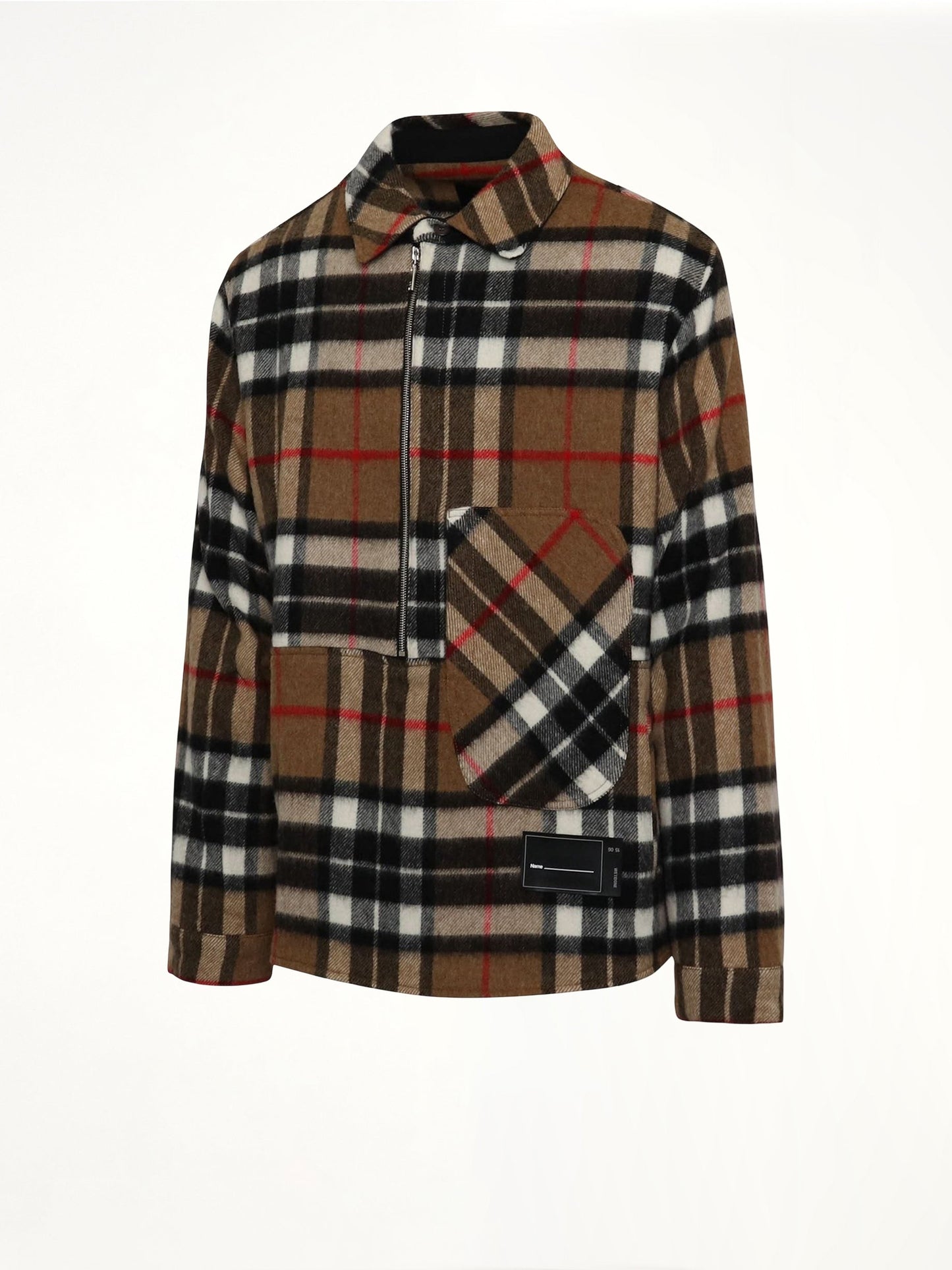 WE11DONE Check Anorak Wool Shirt (Brown)