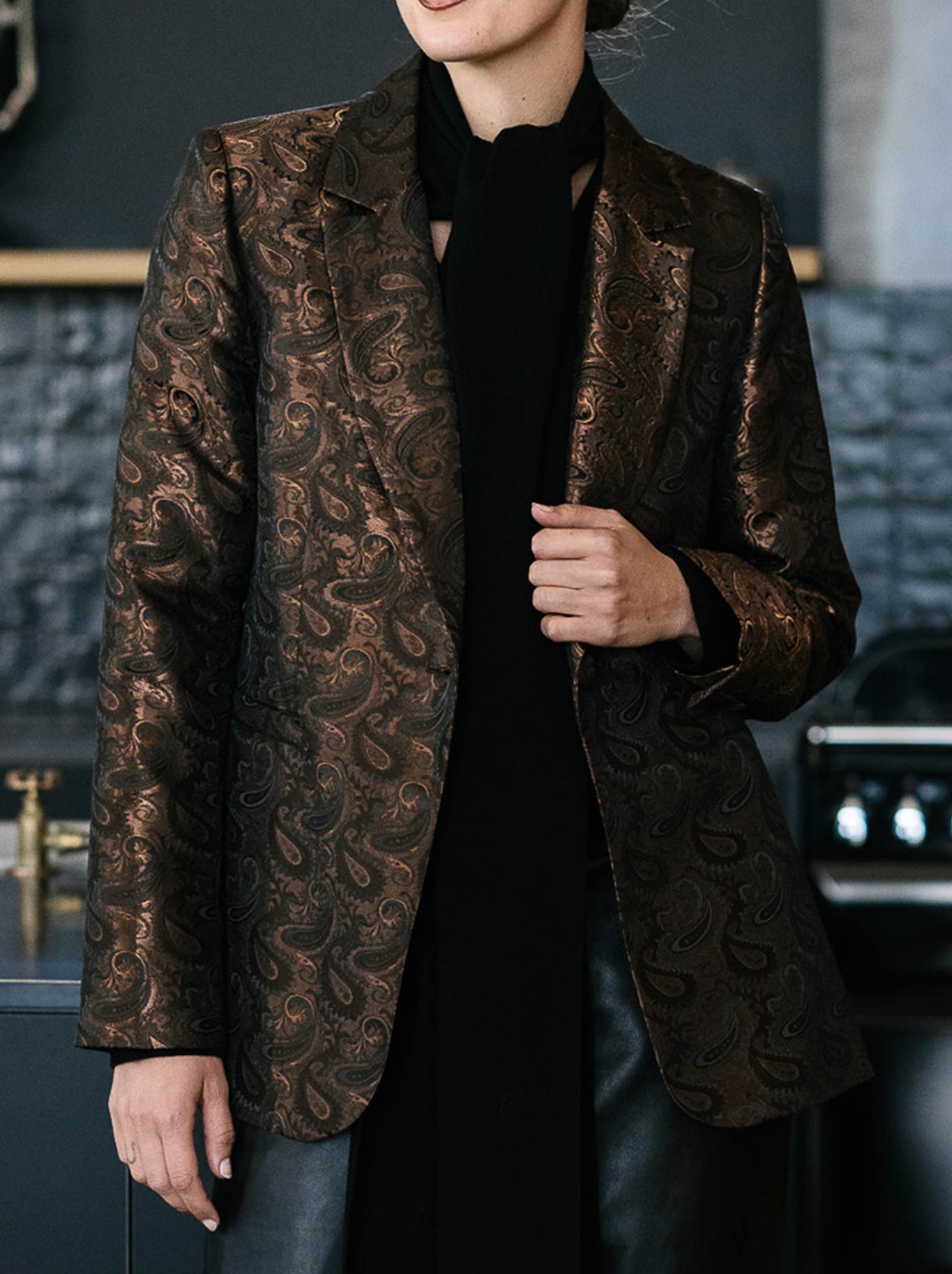 Image of Coats & Jackets. Productname: M.A Dainty Zazzle Jacket in Bronze colour by brand - M.A Dainty